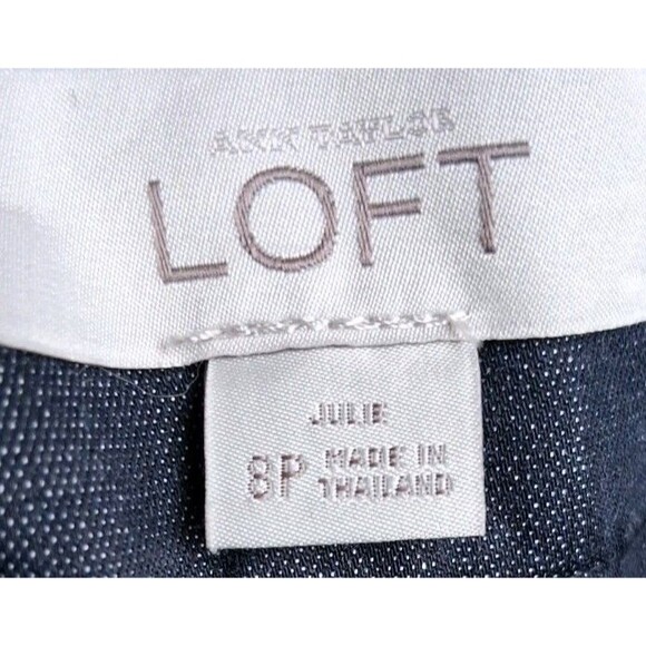 LOFT Sz 8P Womens Blue Cropped Dress Pants Petite Career Casual Business Adult - Picture 3 of 9